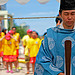 One of the priests already in position for the beach opening ceremony.